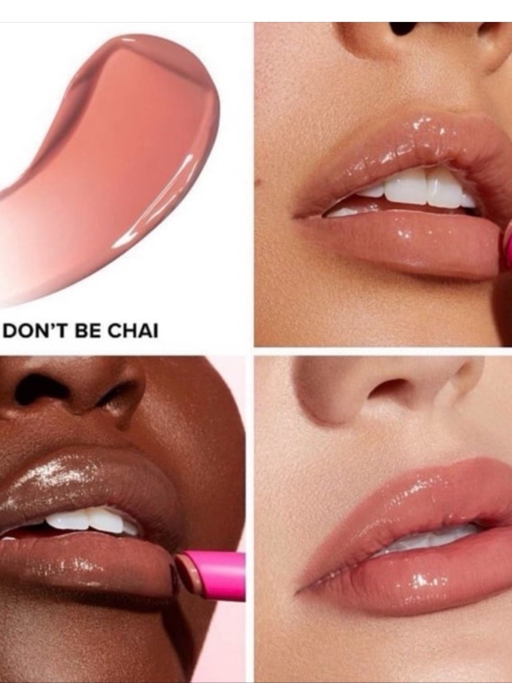 NIB Too Faced Lip‎ Injections Extreme Plumping Clicks Lip Gloss Don’t Be Chai